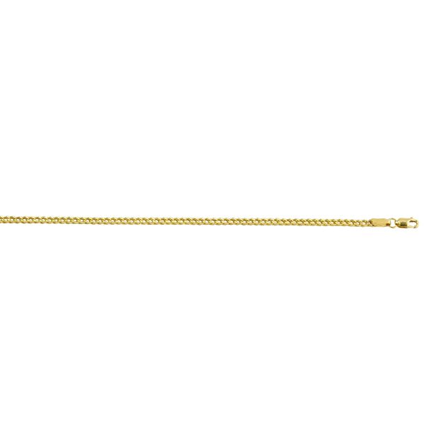 10K Yellow Gold 2.48mm Semi-Solid Diamond Cut Square Franco Chain <br />375-060