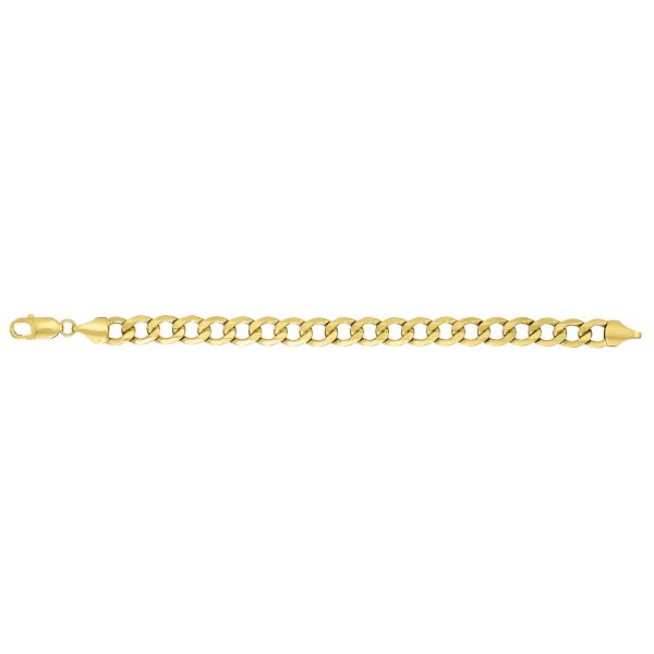 10K Yellow Gold 8.8mm Semi-Solid Curb Link <br />379-200