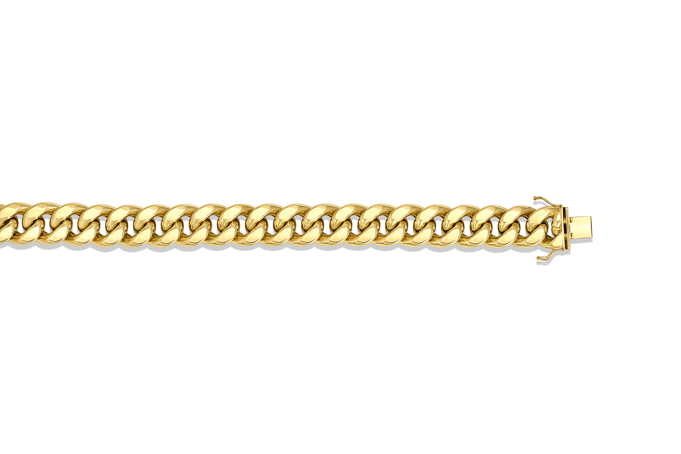 10K Yellow Gold 15.0mm Semi-Solid Miami Cuban Link <br />383-400