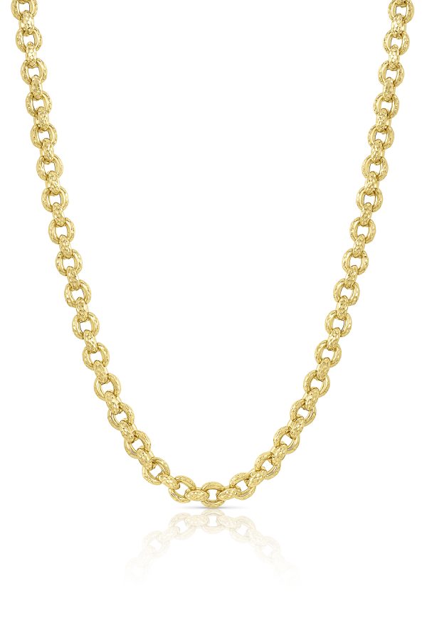 14K Yellow Gold Diamond Cut Rolo Style Chain <br />420-241