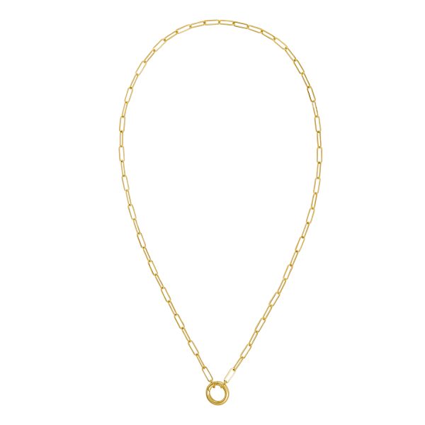 14K Yellow Gold 3.4mm Paperclip Necklace with Hinged Clasp <br />420-250