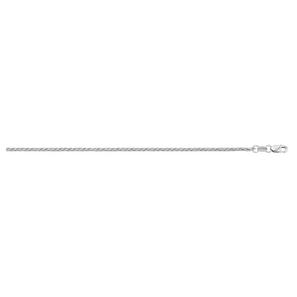 10K White Gold 1.2mm Diamond Cut Round Wheat Chain <br />461-036