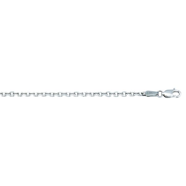 10K White Gold 2.4mm Diamond Cut Cable Chain <br />461-336