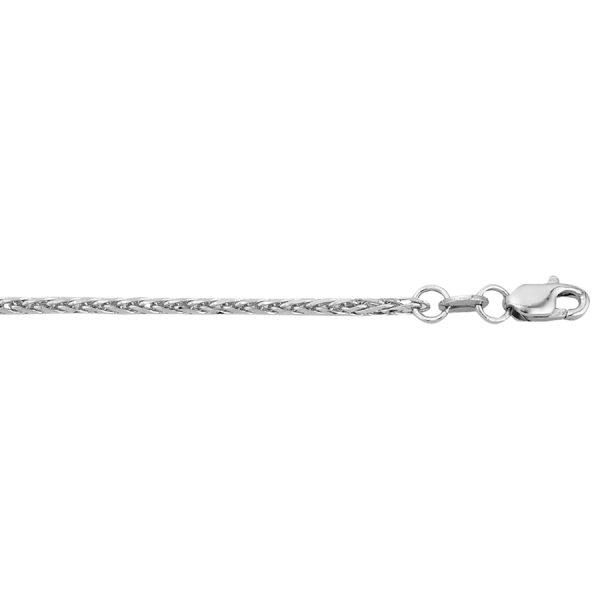 10K White Gold 1.6mm Diamond Cut Round Wheat Chain <br />461-337