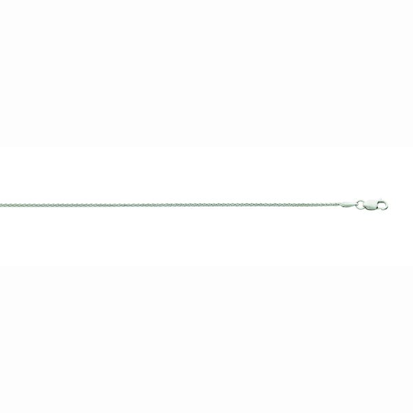 10K White Gold 1.91mm Diamond Cut Round Wheat Chain <br />461-349