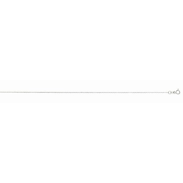14K White Gold 0.8mm Diamond Cut Cable Chain <br />462-017