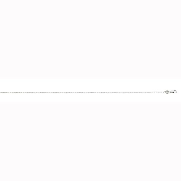 14K White Gold 0.8mm Diamond Cut Cable Chain with Lobster Lock <br />462-034
