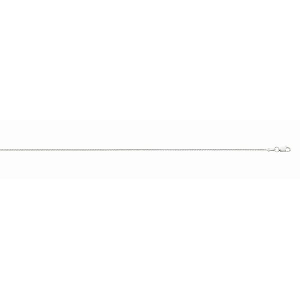 14K White Gold 1.0mm Diamond Cut Round Wheat Chain <br />462-109