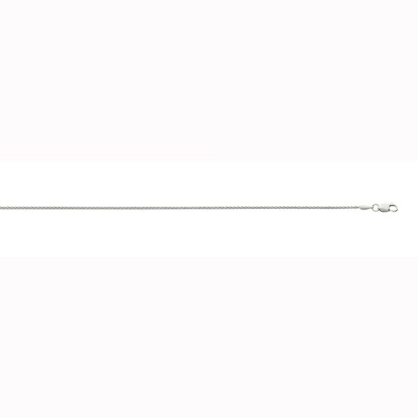 14K White Gold 1.5mm Diamond Cut Round Wheat Chain <br />462-139