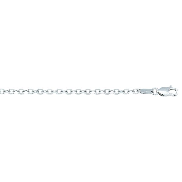 14K White Gold 2.2mm Diamond Cut Cable Chain <br />462-335