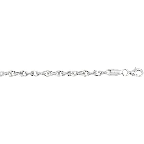 14K White Gold 3.0mm Fancy Designer Rope Chain <br />462-339