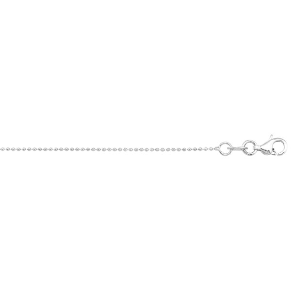 14K White Gold 1.0mm Polished Ball (Military) Chain <br />462-340