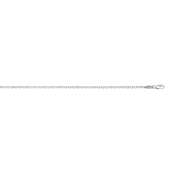 14K White Gold 3.0mm Diamond Cut Cable Chain <br />462-342