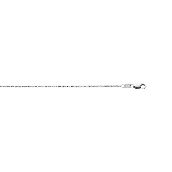 14K White Gold 1.5mm Diamond Cut Celebrity Chain (Rounded Lomakina) <br />462-400