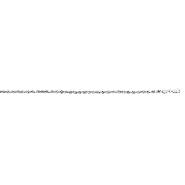 10K White Gold 3.5mm Diamond Cut Rope <br />477-025