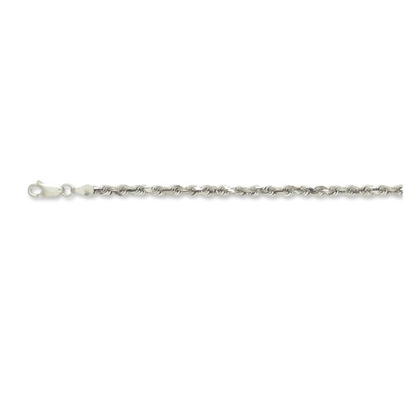 14K White Gold 3.5mm Diamond Cut Rope  <br />478-025