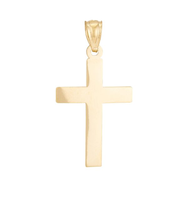 10K Yellow Gold Polished Flat Cross - Small <br />771-0005