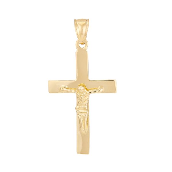 10K Yellow Gold Polished Cross - Reversible side with Crucifix <br />771-0014