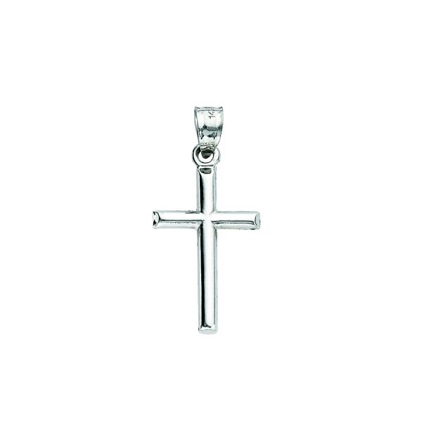 14K White Gold Small Polished Cross <br />772-4450