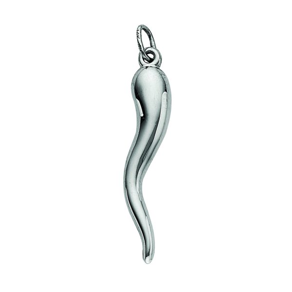 14K White Gold Polished Italian Horn <br />772-5032