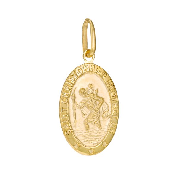 14K Yellow Gold St. Christopher Oval Medal <br />772-5080