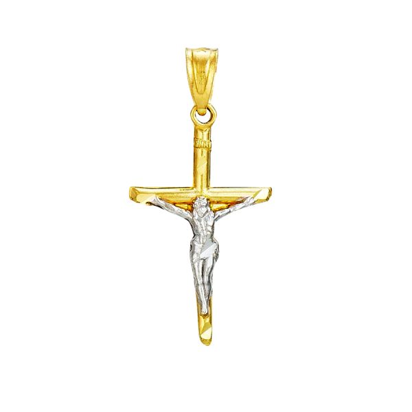 14K Two-Tone Tiny Crucifix <br />772-5106