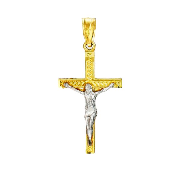 14K Two-Tone Tiny Crucifix <br />772-5107