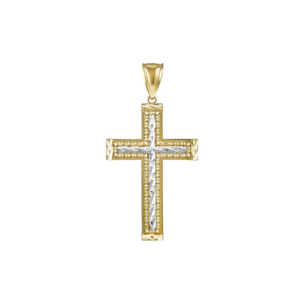 14K Two-Tone Double Cross- Large <br />772-5118