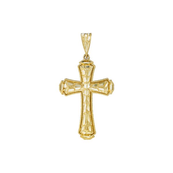 14K Yellow Gold Round Edged Cross- Large <br />772-5120