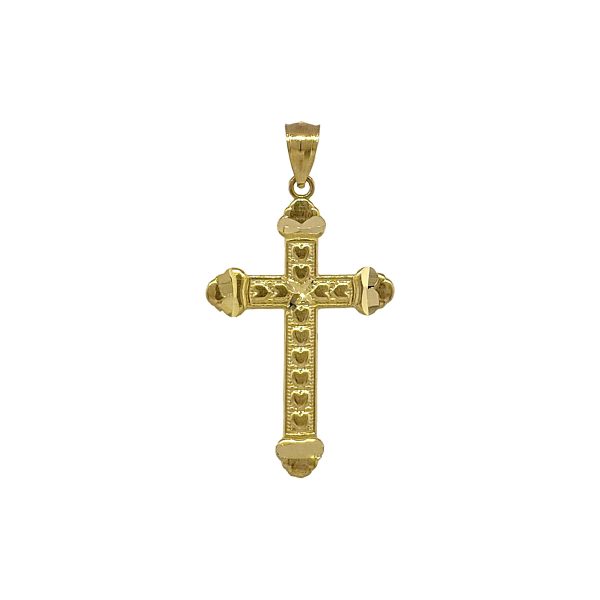 14K Yellow Gold Fancy Edge Cross <br />772-5129