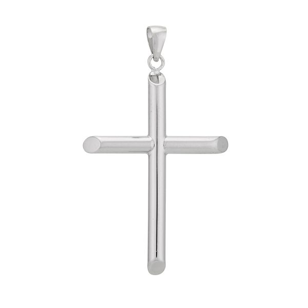 14K White Gold Large Polished Cross <br />772-5155