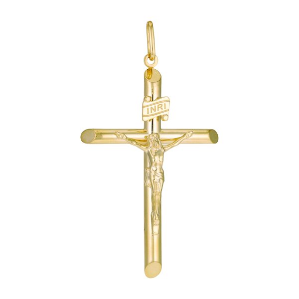 14K Yellow Gold Large Polished Crucifix <br />772-5156