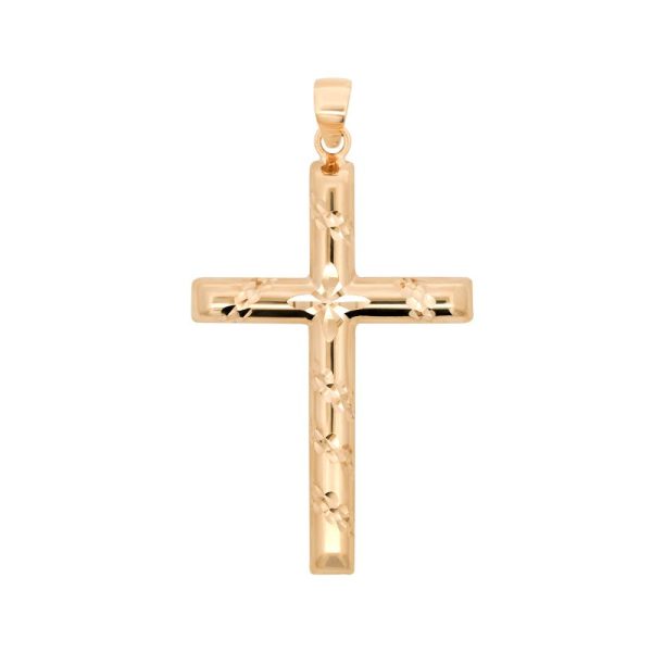14K Yellow Gold Large Reversible Polished/Textured Cross <br />772-5158