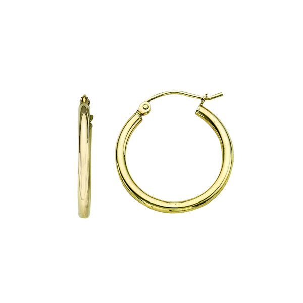 10K Yellow Gold 2X20mm Polished Hoops <br />801-204