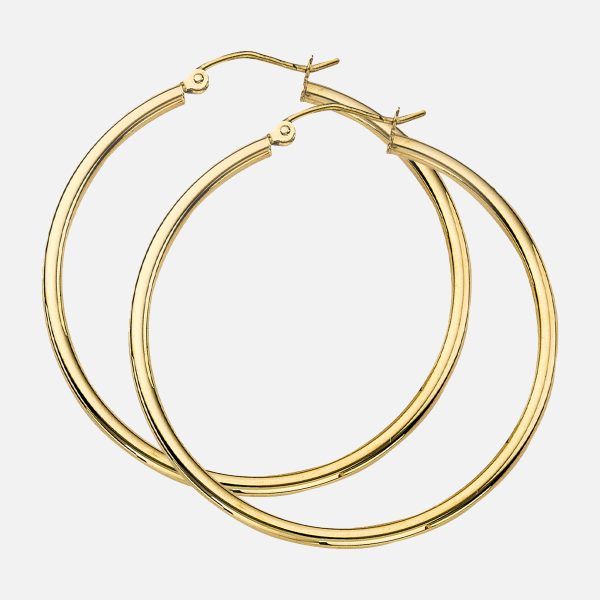 10K Yellow Gold 2X55mm Polished Hoops <br />801-315