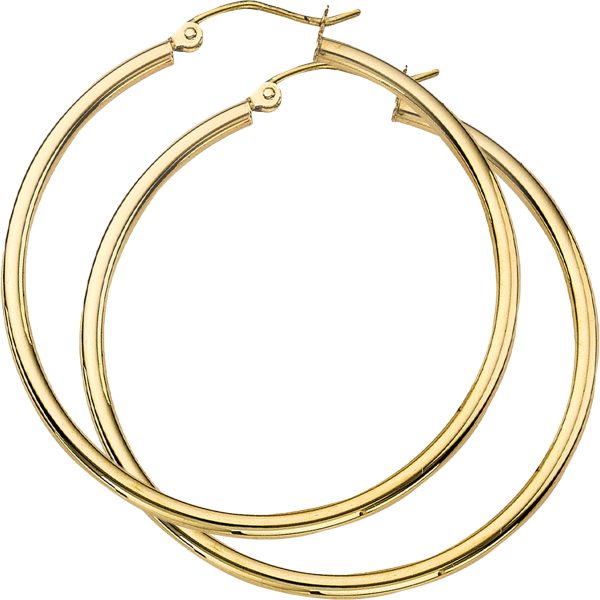 10K Yellow Gold 2X70mm Polished Hoops <br />801-317