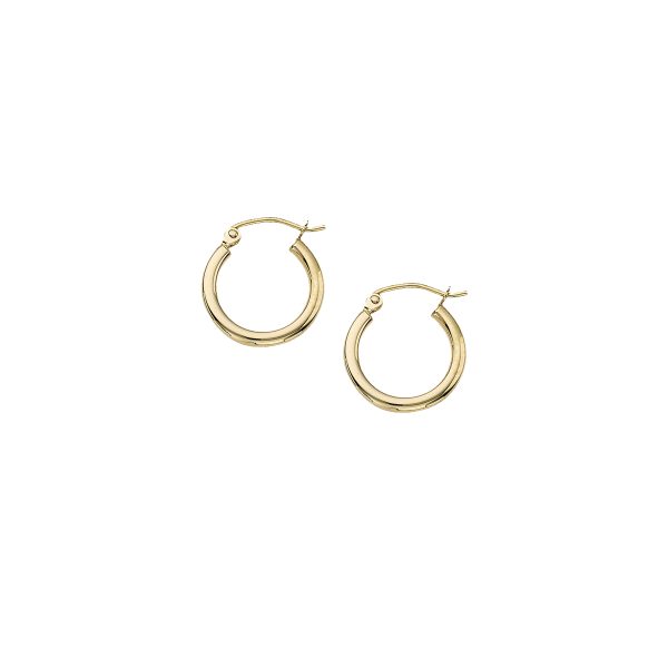 10K Yellow Gold 2X15mm Polished Hoops <br />801-318