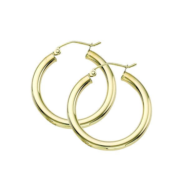 10K Yellow Gold 3X25mm Polished Hoops <br />801-321