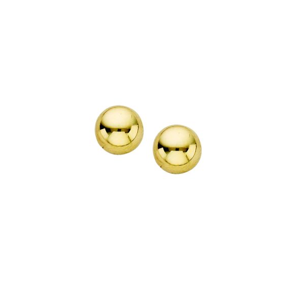 14K Yellow Gold 7mm Polished Ball Studs <br />874-409