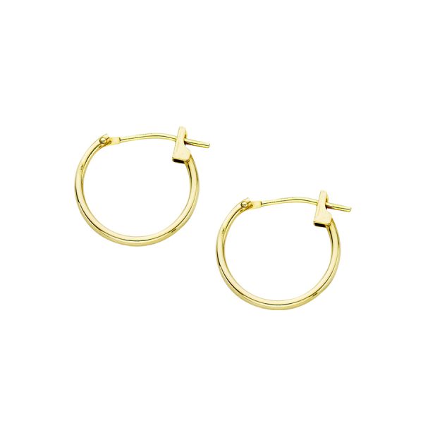 14K Yellow Gold 1.3x14mm Polished Hinged Hoops <br />874-440