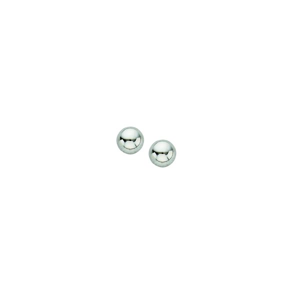 14K White Gold 4mm Polished Ball Studs <br />878-208