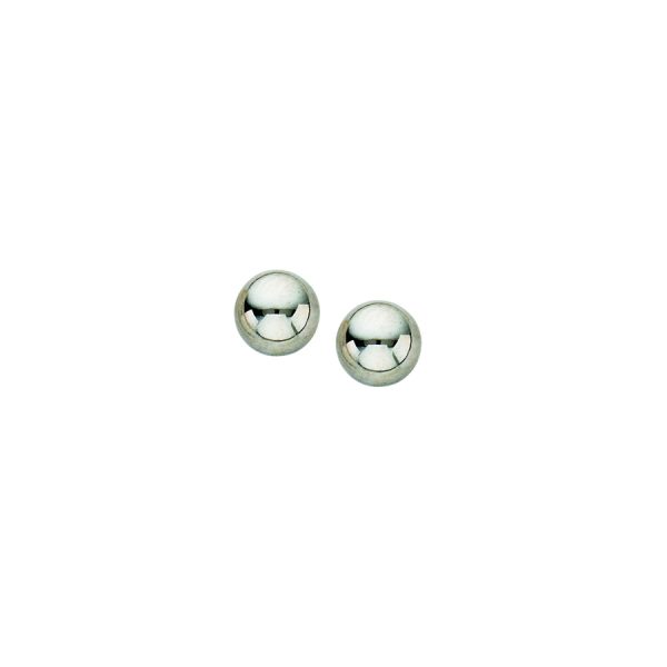 14K White Gold 6mm Polished Ball Studs <br />878-212