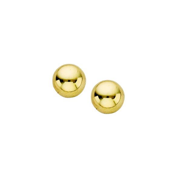 14K Yellow Gold 8mm Polished Ball Studs <br />878-215