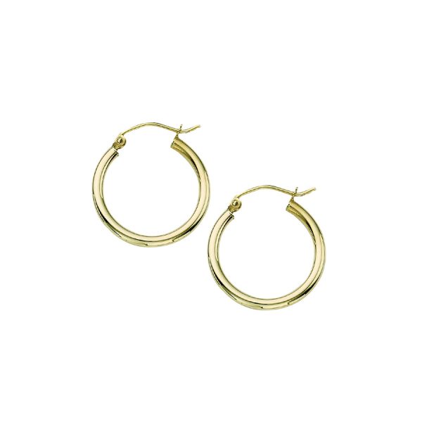 14K Yellow Gold 2X20mm Polished Hoops <br />878-234