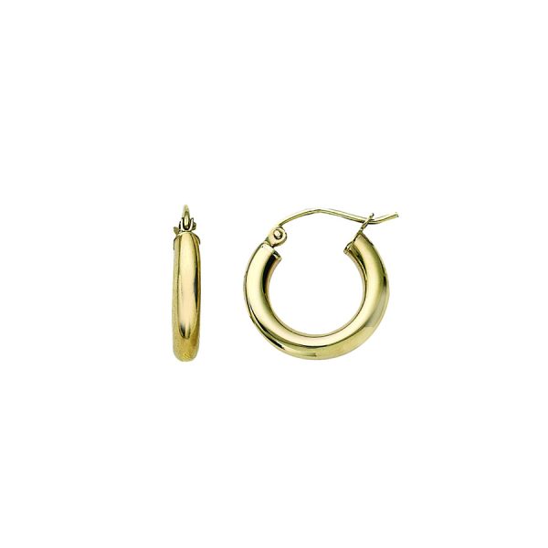 14K Yellow Gold 3X15mm Polished Hoops <br />884-185
