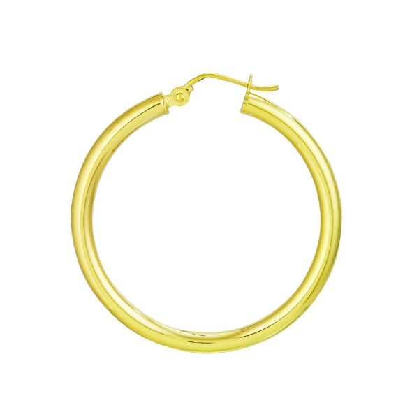14K Yellow Gold 3X35mm Polished Hoops <br />884-287