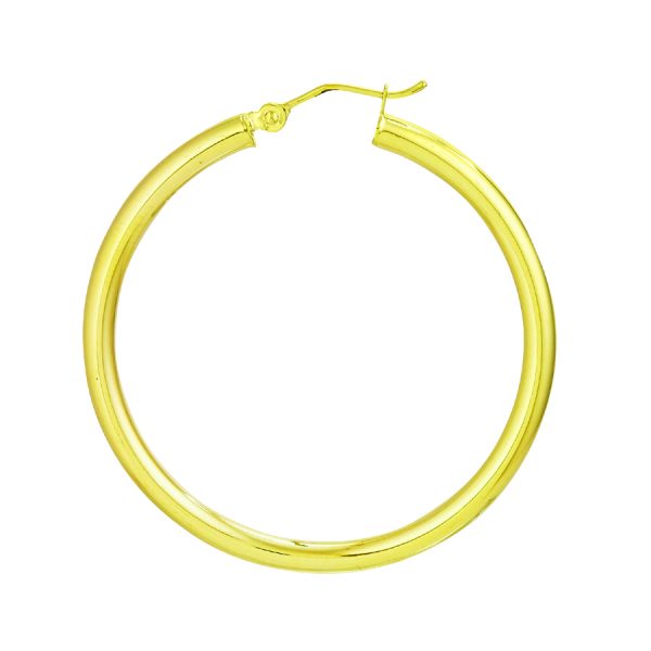 14K Yellow Gold 3X40mm Polished Hoops <br />884-289