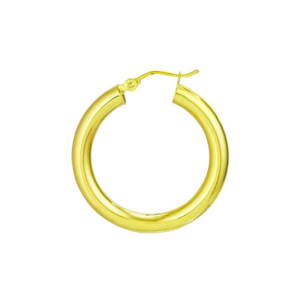 14K Yellow Gold 4X30mm Polished Hoops <br />884-293