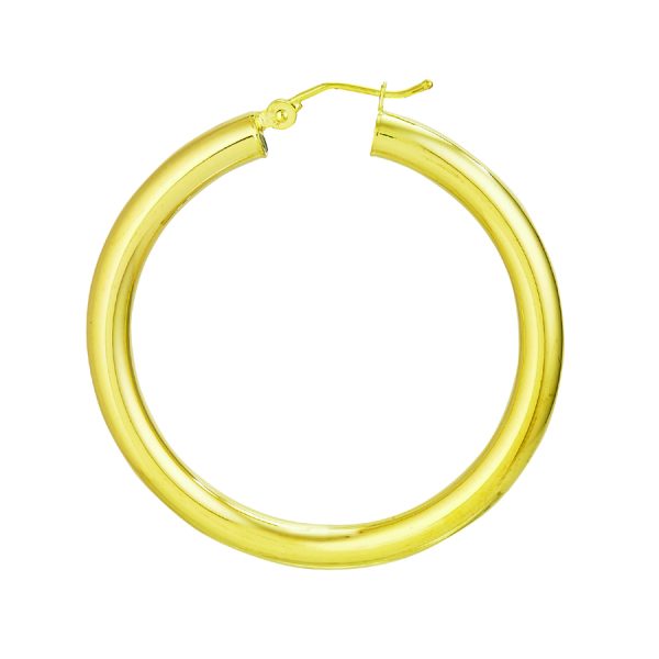 14K Yellow Gold 4X40mm Polished Hoops <br />884-295
