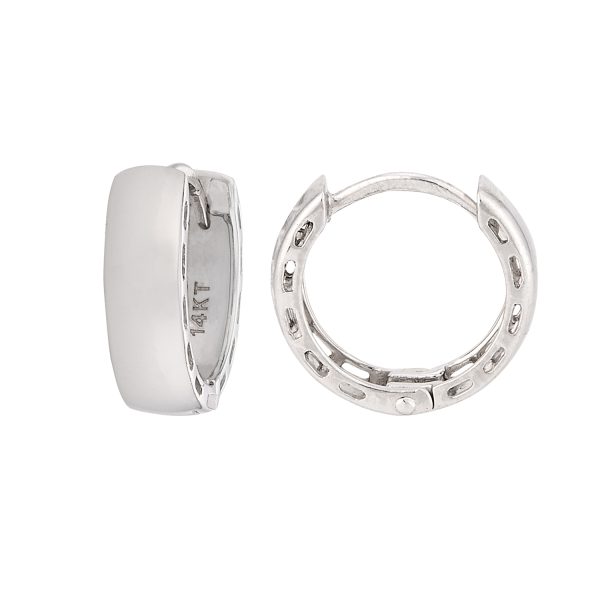14K White Gold Polished Huggies <br />884-363